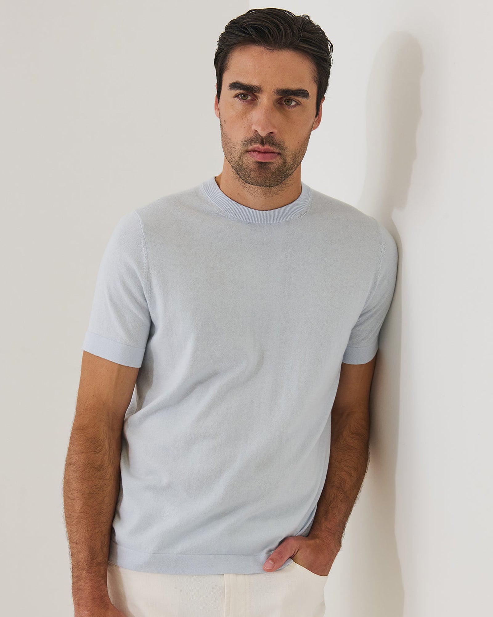 Short Sleeve Cashmere Crewneck