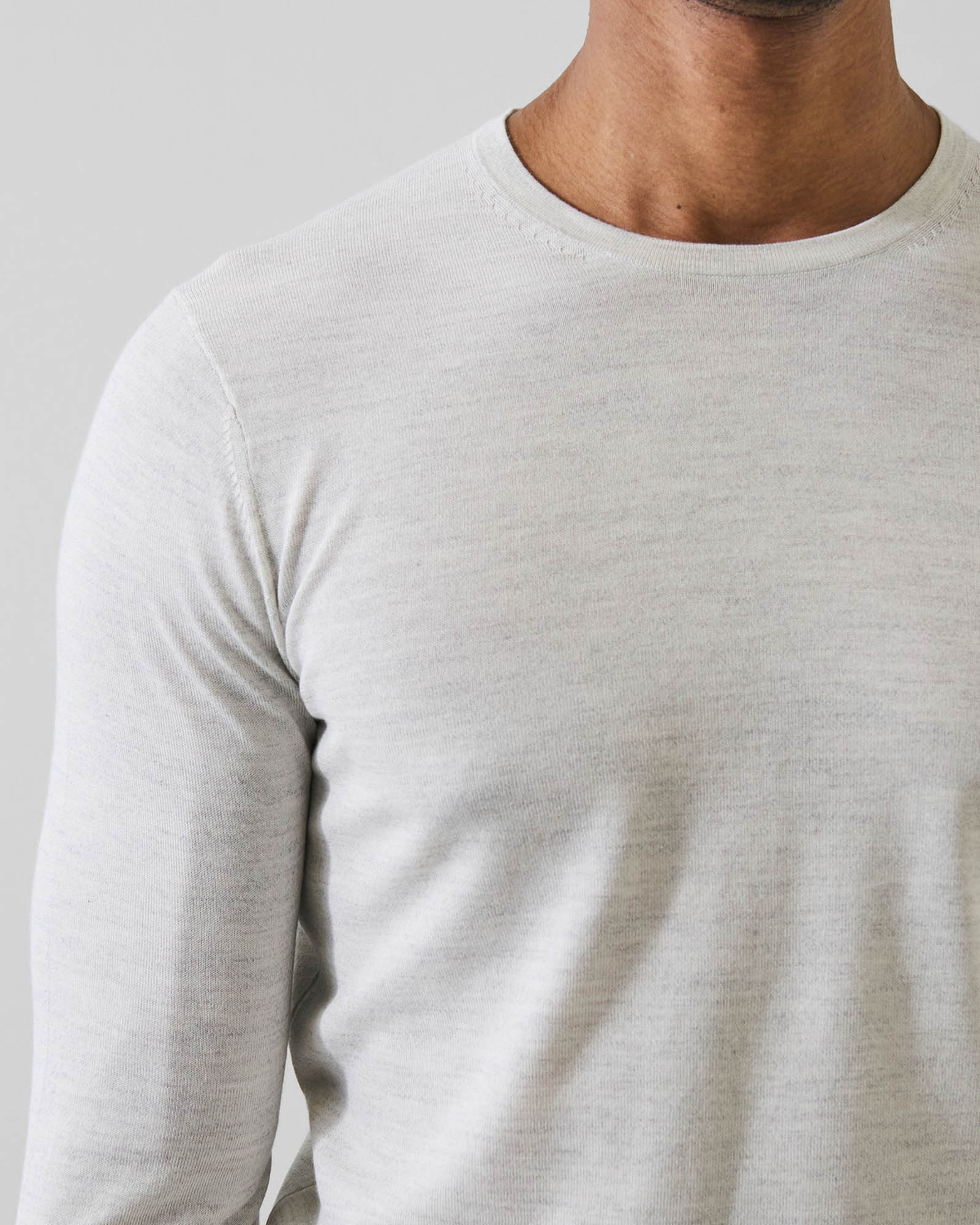 Cotton-Cupro Long Sleeve Crewneck