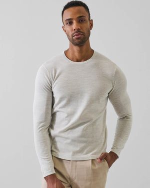 Cotton-Cupro Long Sleeve Crewneck