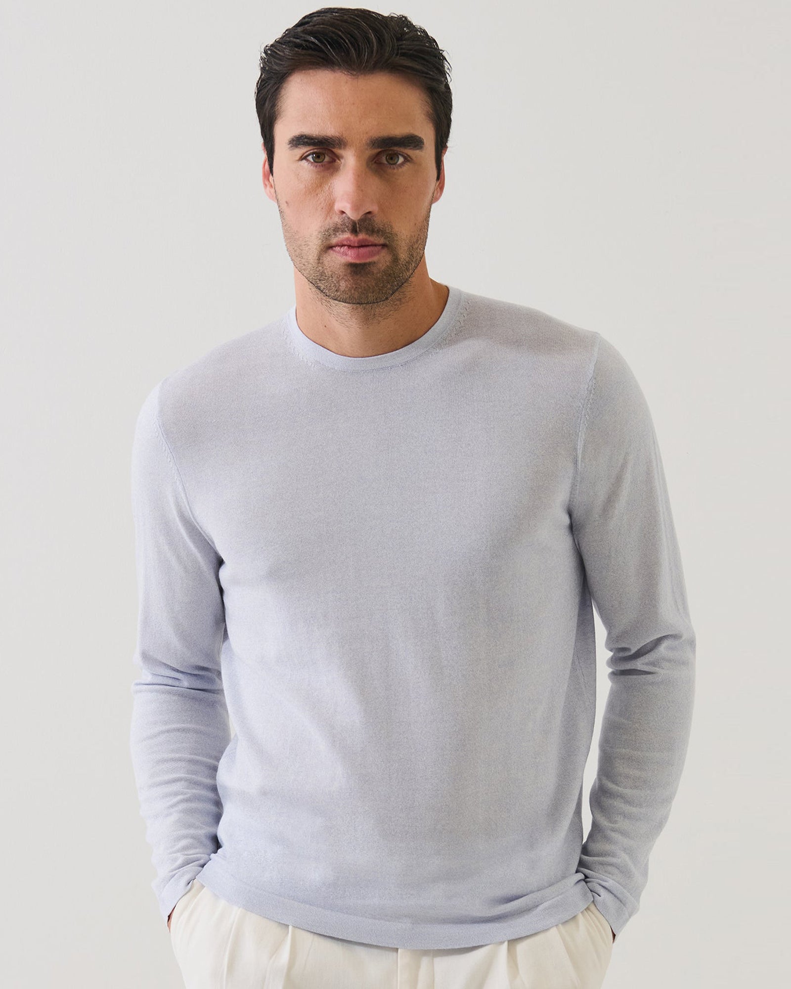 Pull ras du cou en coton cupro