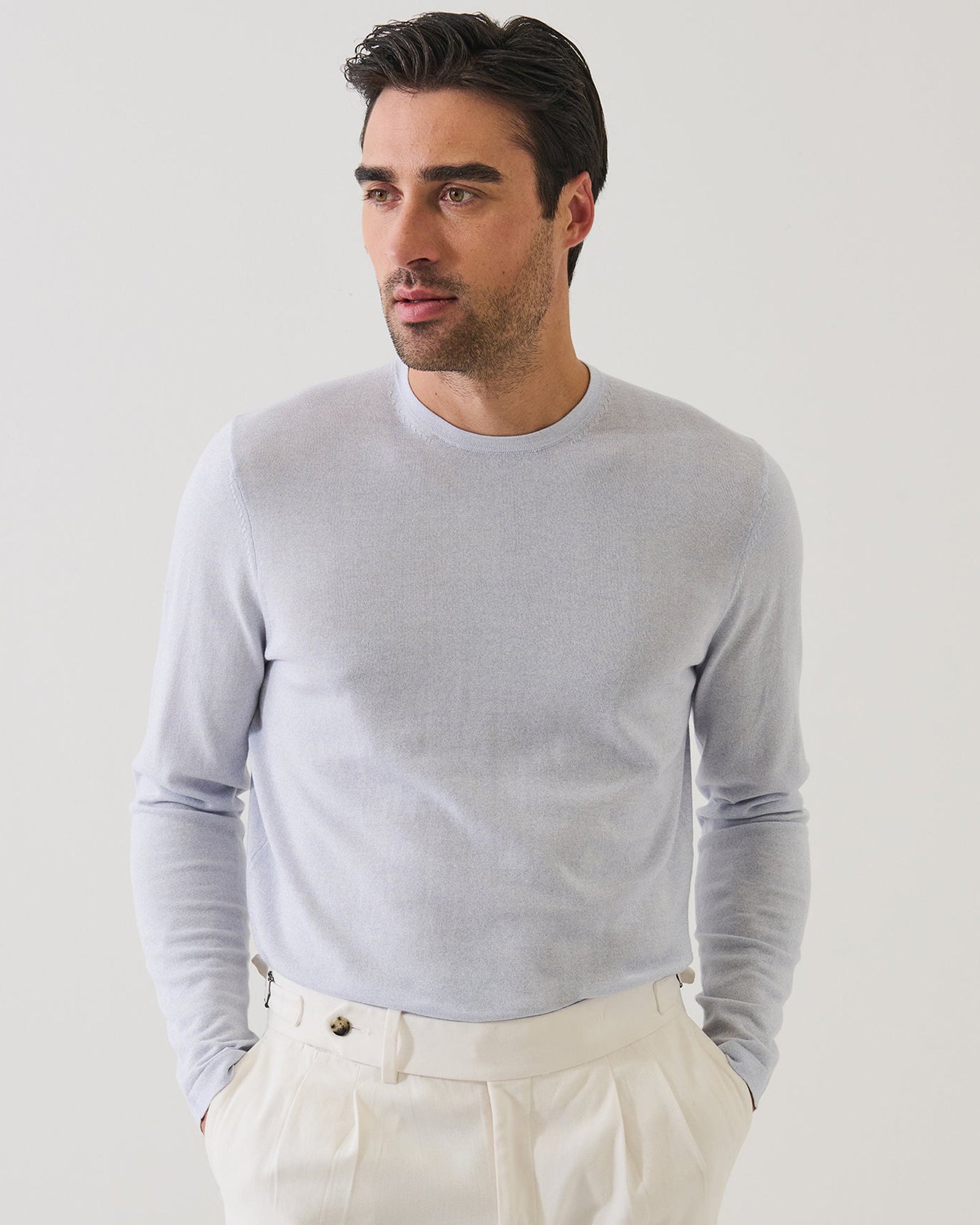 Pull ras du cou en coton cupro