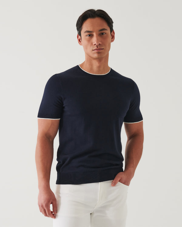 Short Sleeve Tipped Sweater