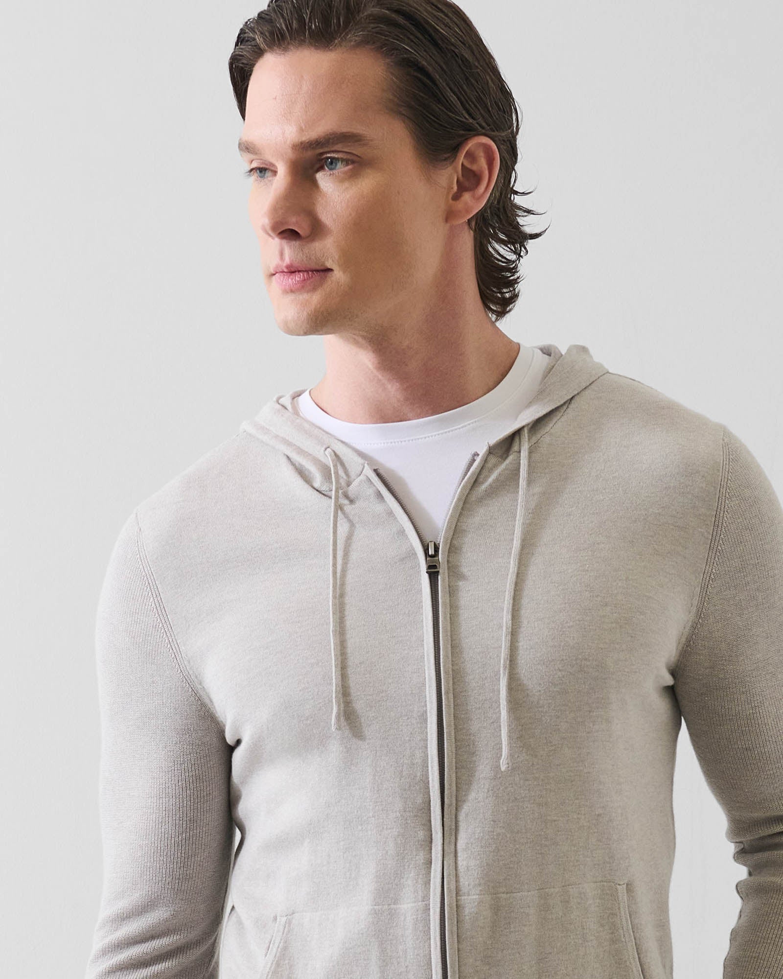 Cotton Cashmere Full Zip Hoodie