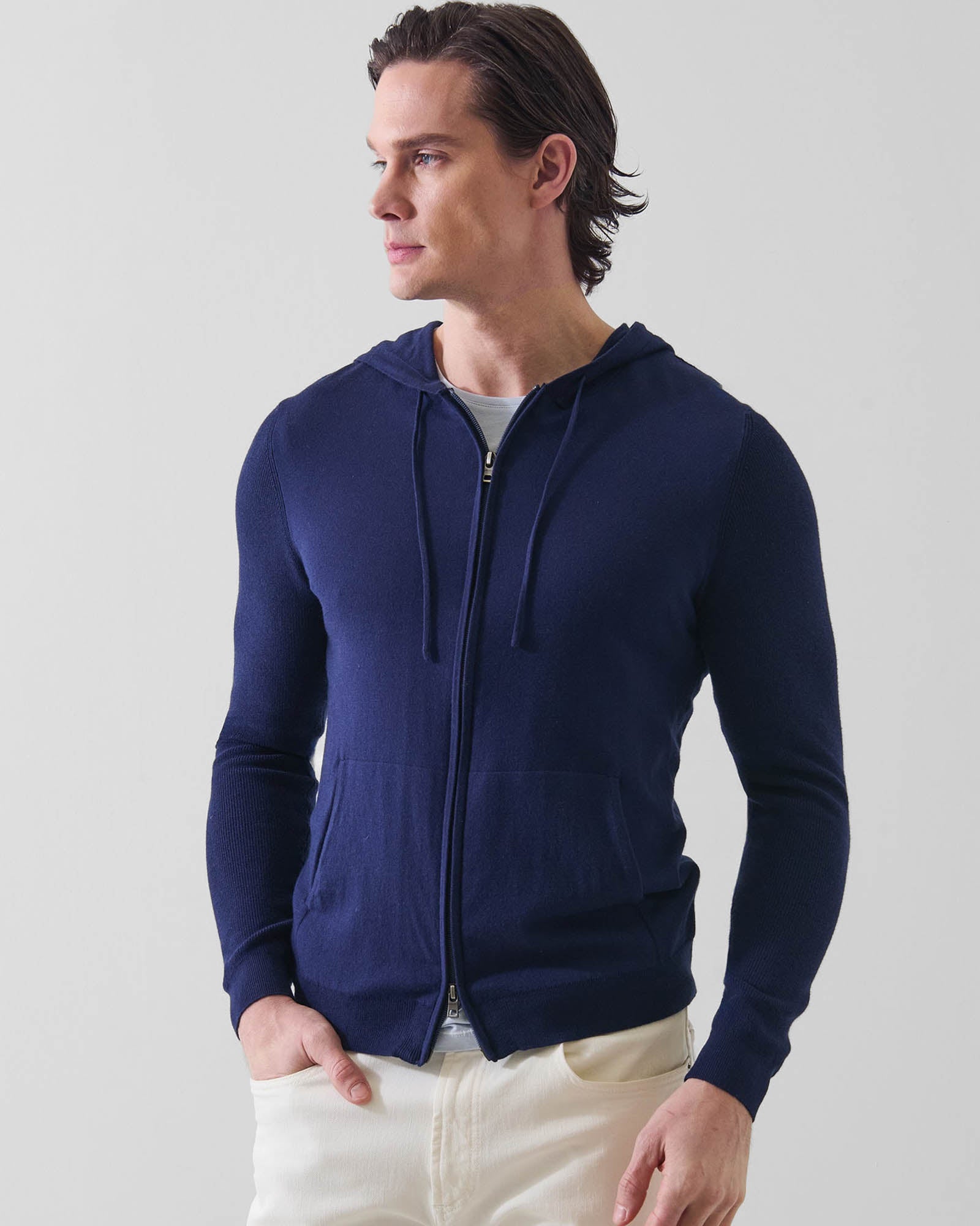 Cotton Cashmere Full Zip Hoodie