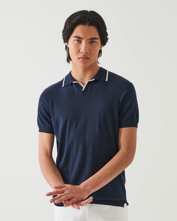 Cupro Tipped Polo T-Shirt