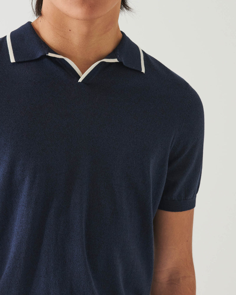 Cupro Tipped Polo T-Shirt