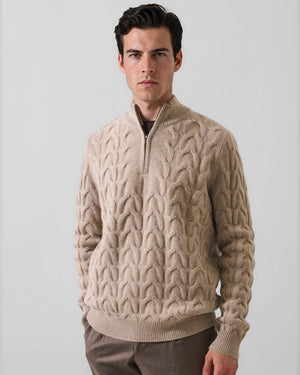 Cable Quarter Zip Sweater