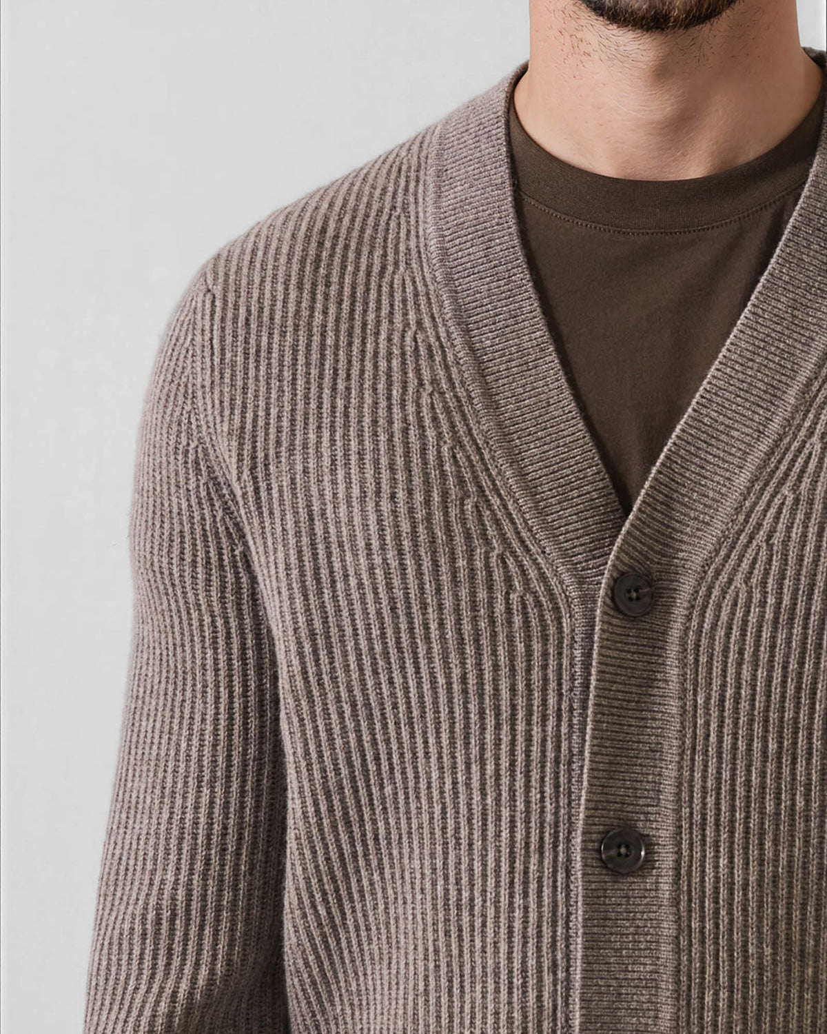 Rib Button Cardigan