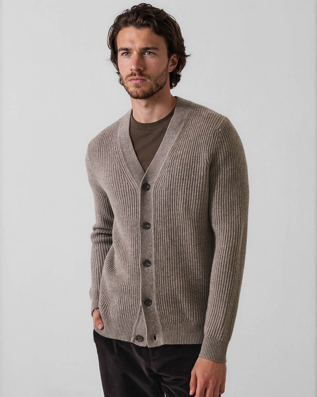 Rib Button Cardigan