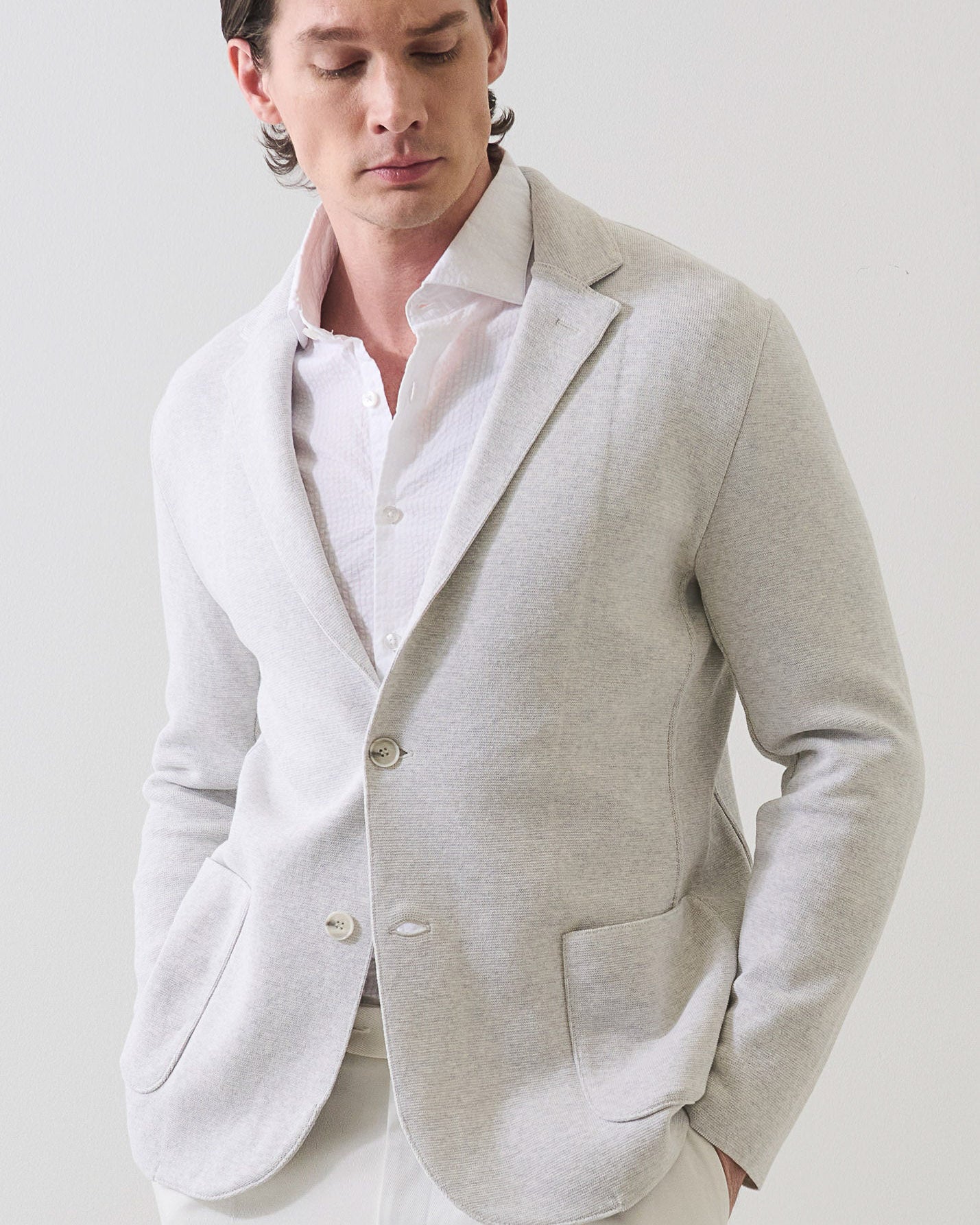 Cotton Half Milano Knit Blazer