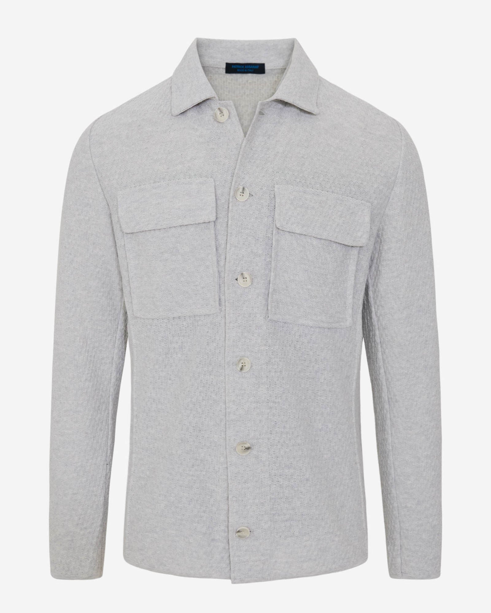 Cotton Textured Knit Shirt Jacket