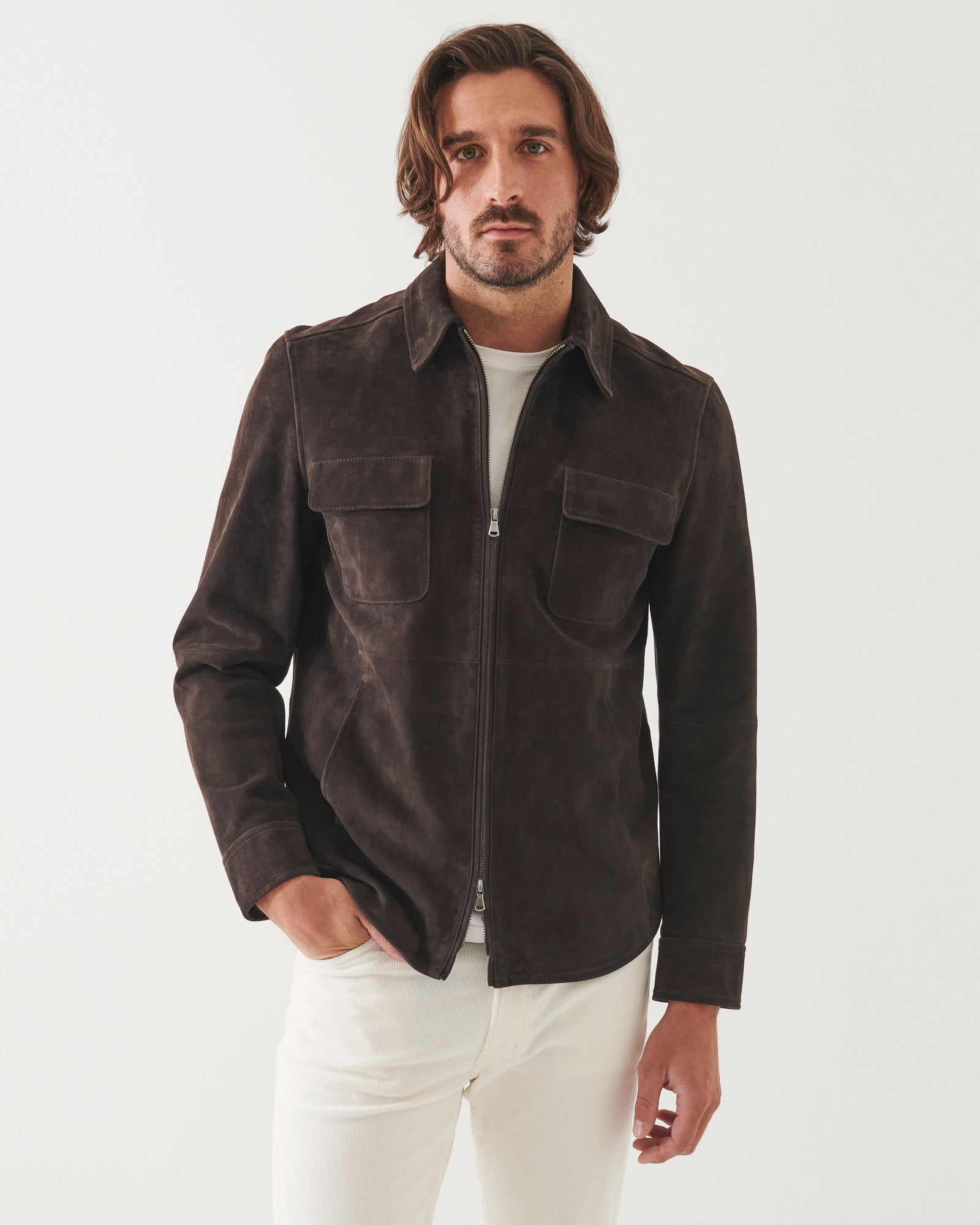 Goat Suede Cook Shirt Jacket Phlannèl Goat Suede Cook Shirt Jacket Phlannèl