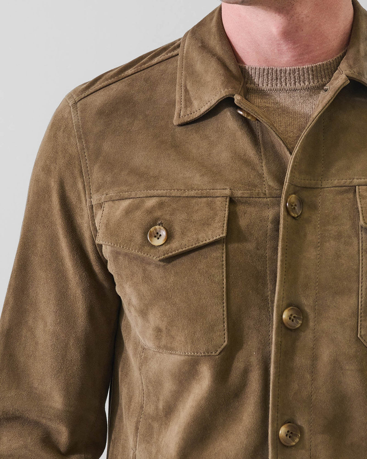 Suede Utility Shirt Jacket