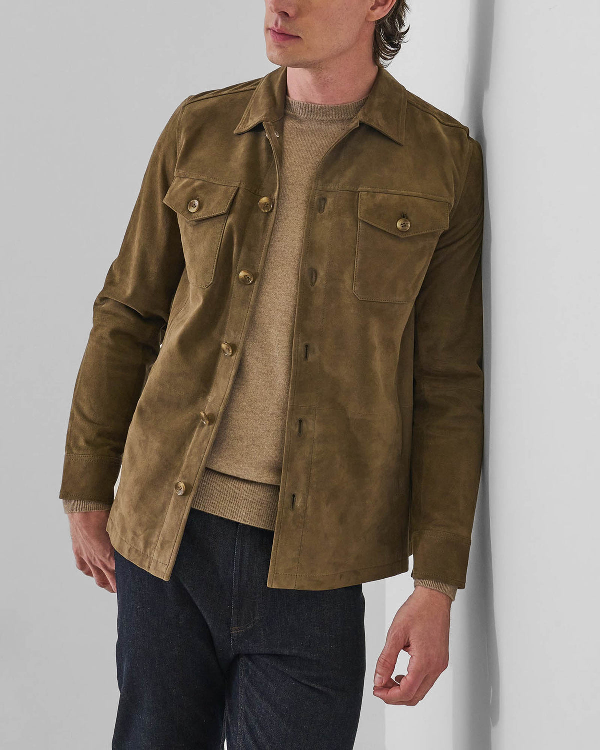 Suede Utility Shirt Jacket