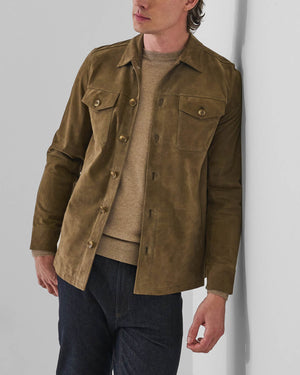 Suede Utility Shirt Jacket