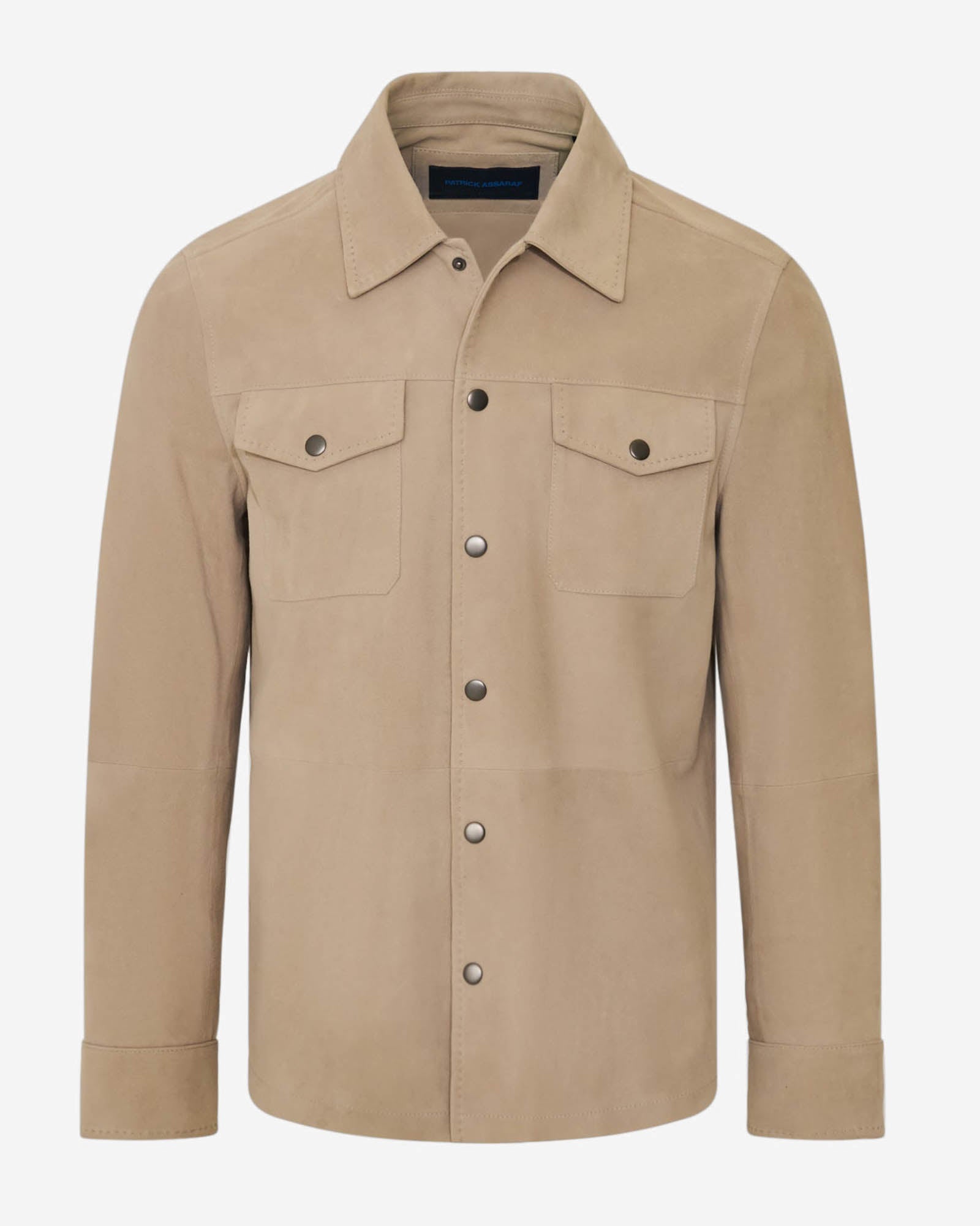 Suede Snap Front Shirt Jacket