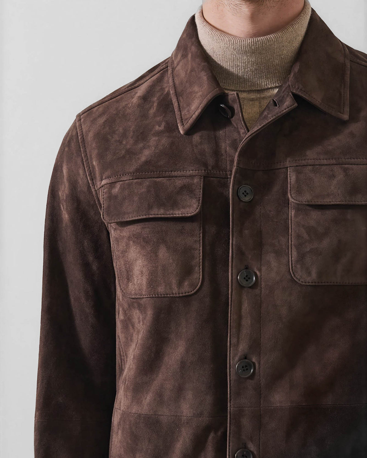 Suede Utility Shirt Jacket