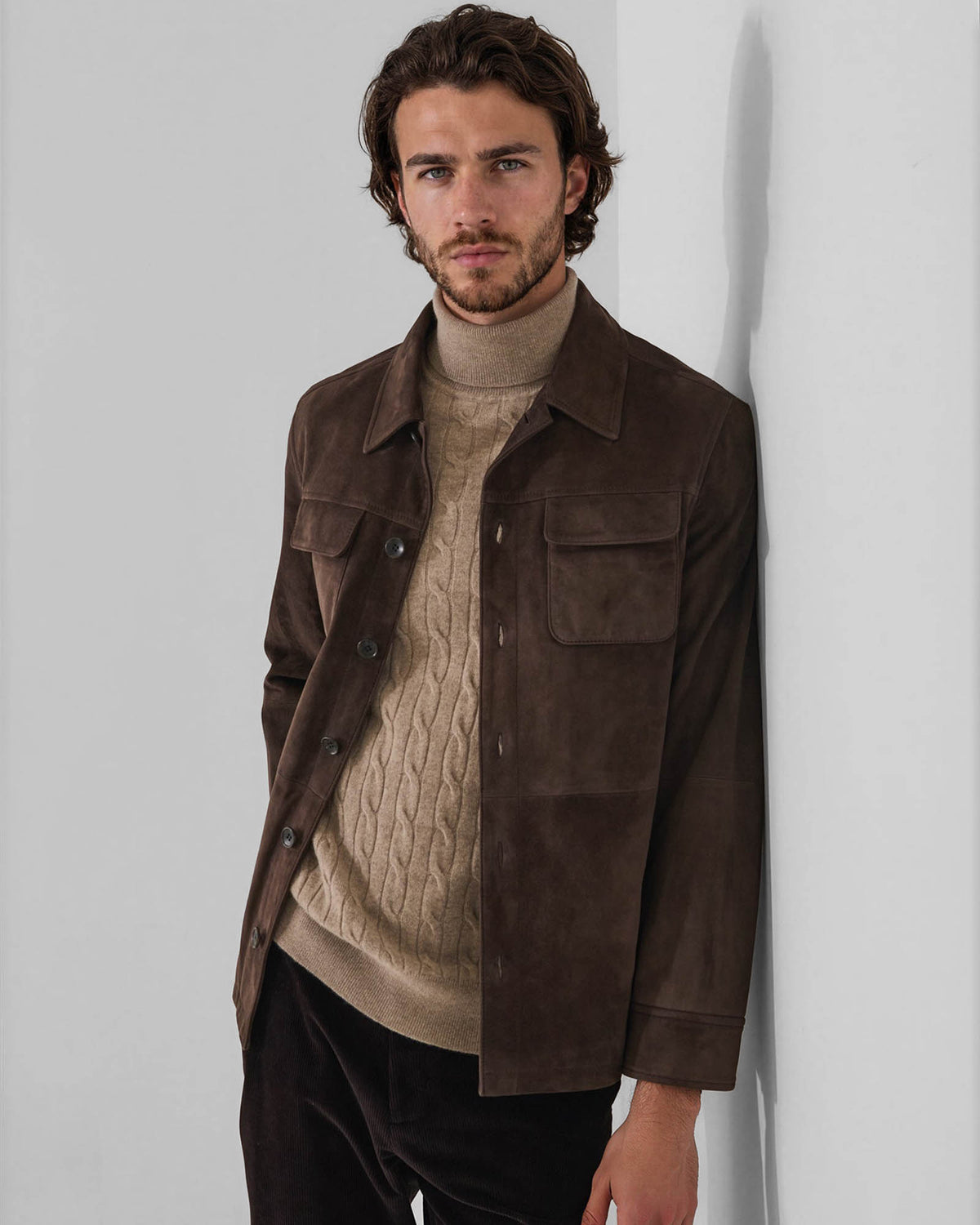 Suede Utility Shirt Jacket