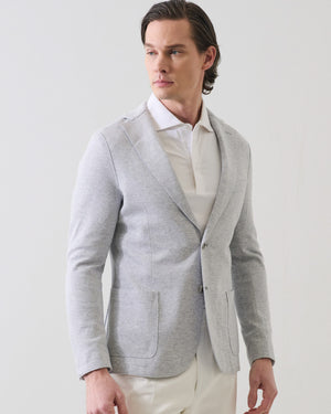Cotton-Blend Textured Raw Edge Blazer