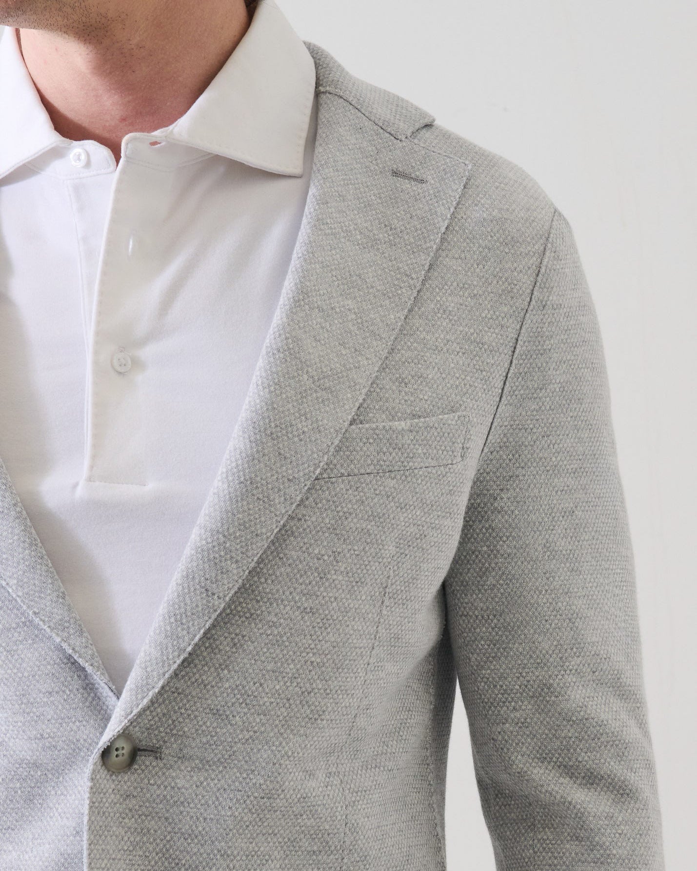 Cotton-Blend Textured Raw Edge Blazer