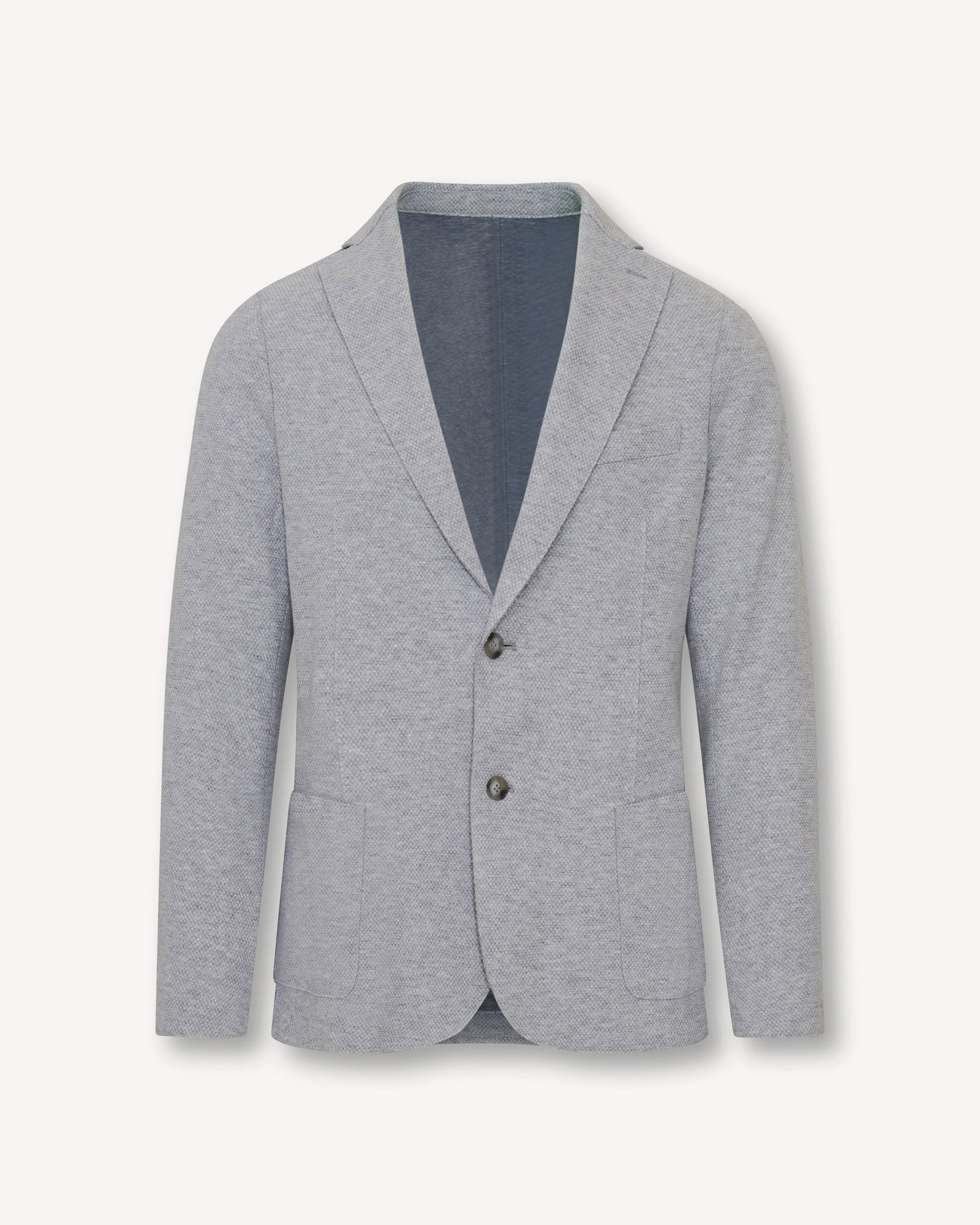 Cotton-Blend Textured Raw Edge Blazer