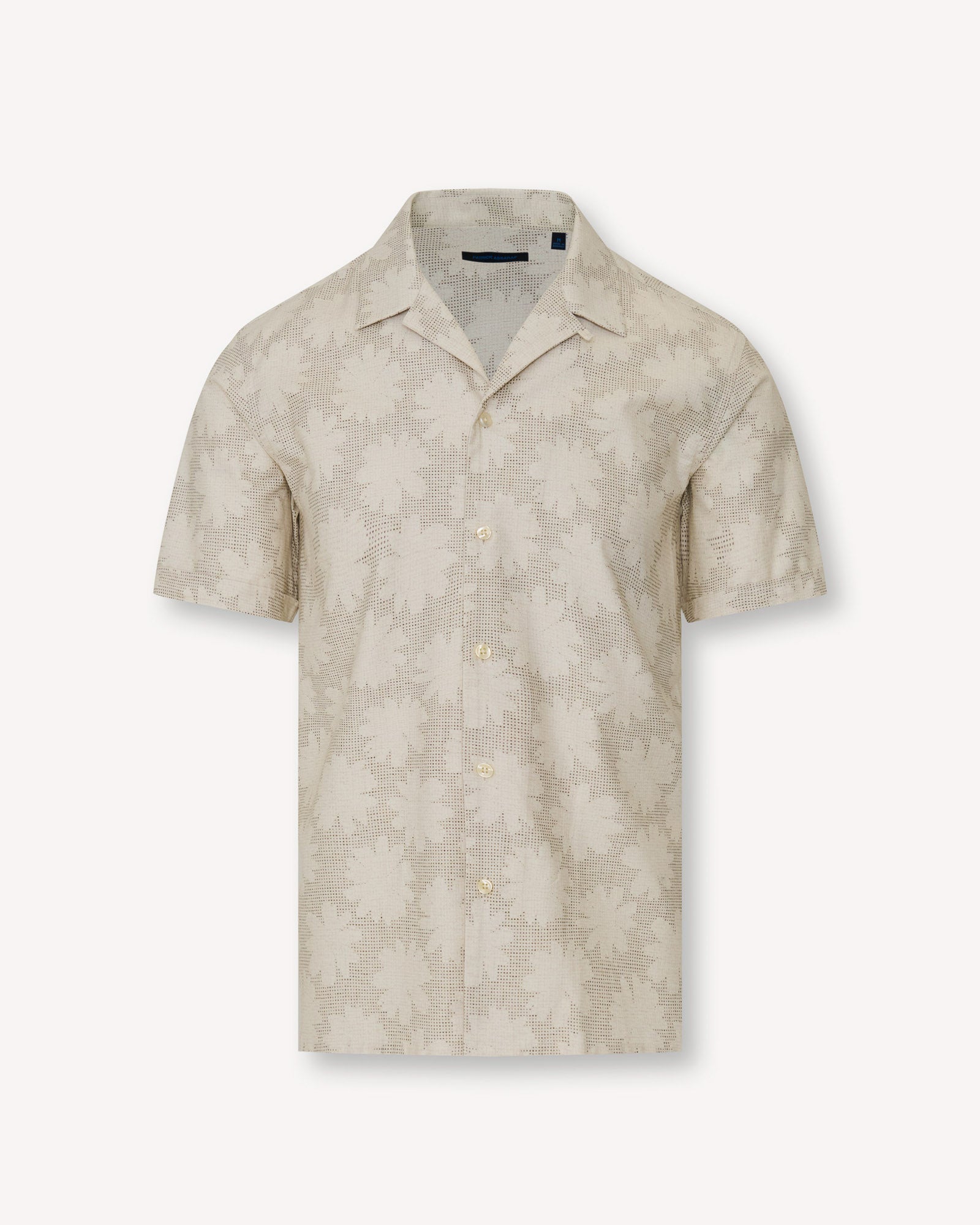 Abstract Floral Cotton Camp Collar Shirt