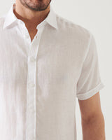 Short Sleeve Linen Chambray Shirt