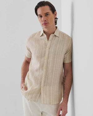 Jacquard Stripe Linen Shirt