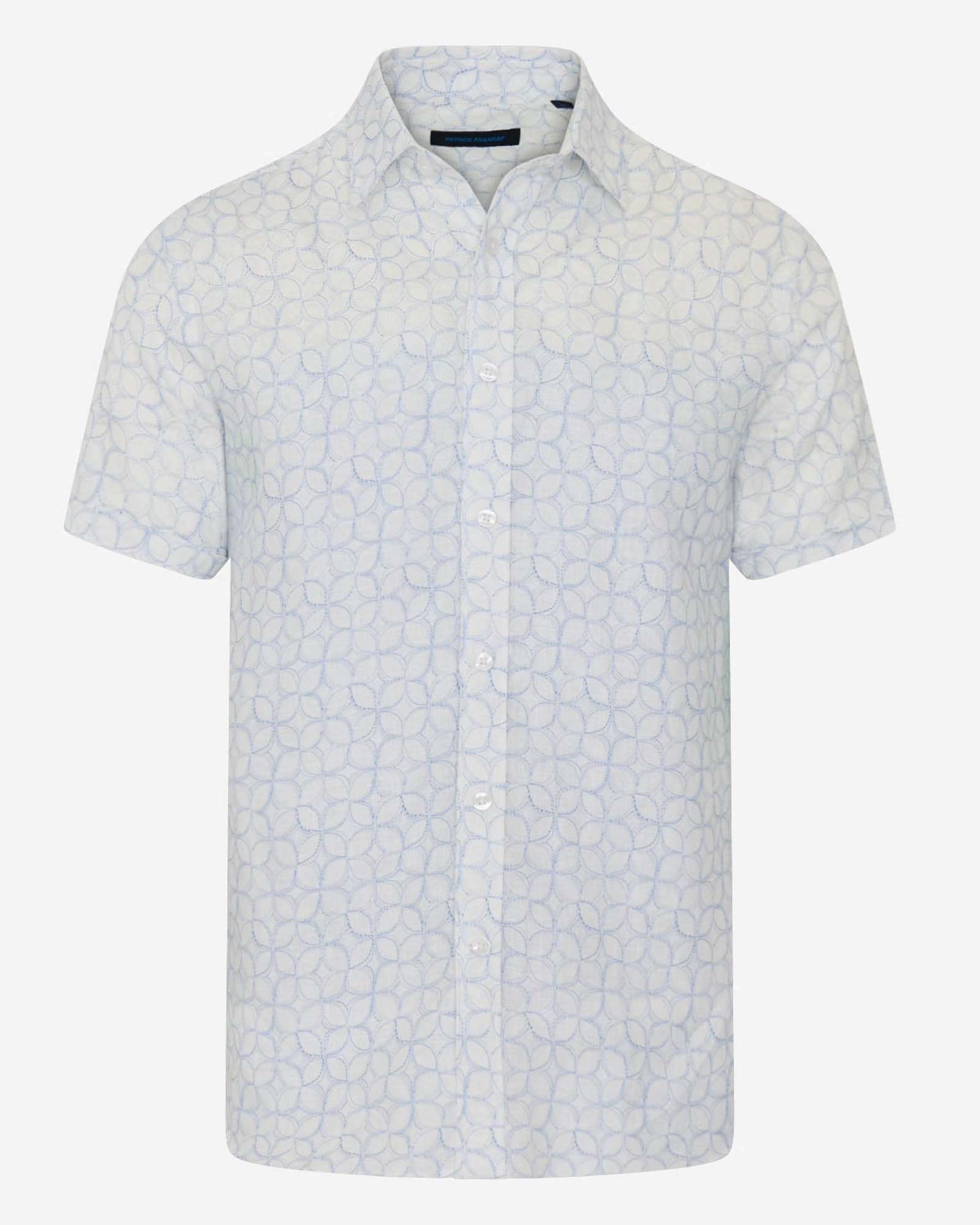 Geometric Print Linen Shirt