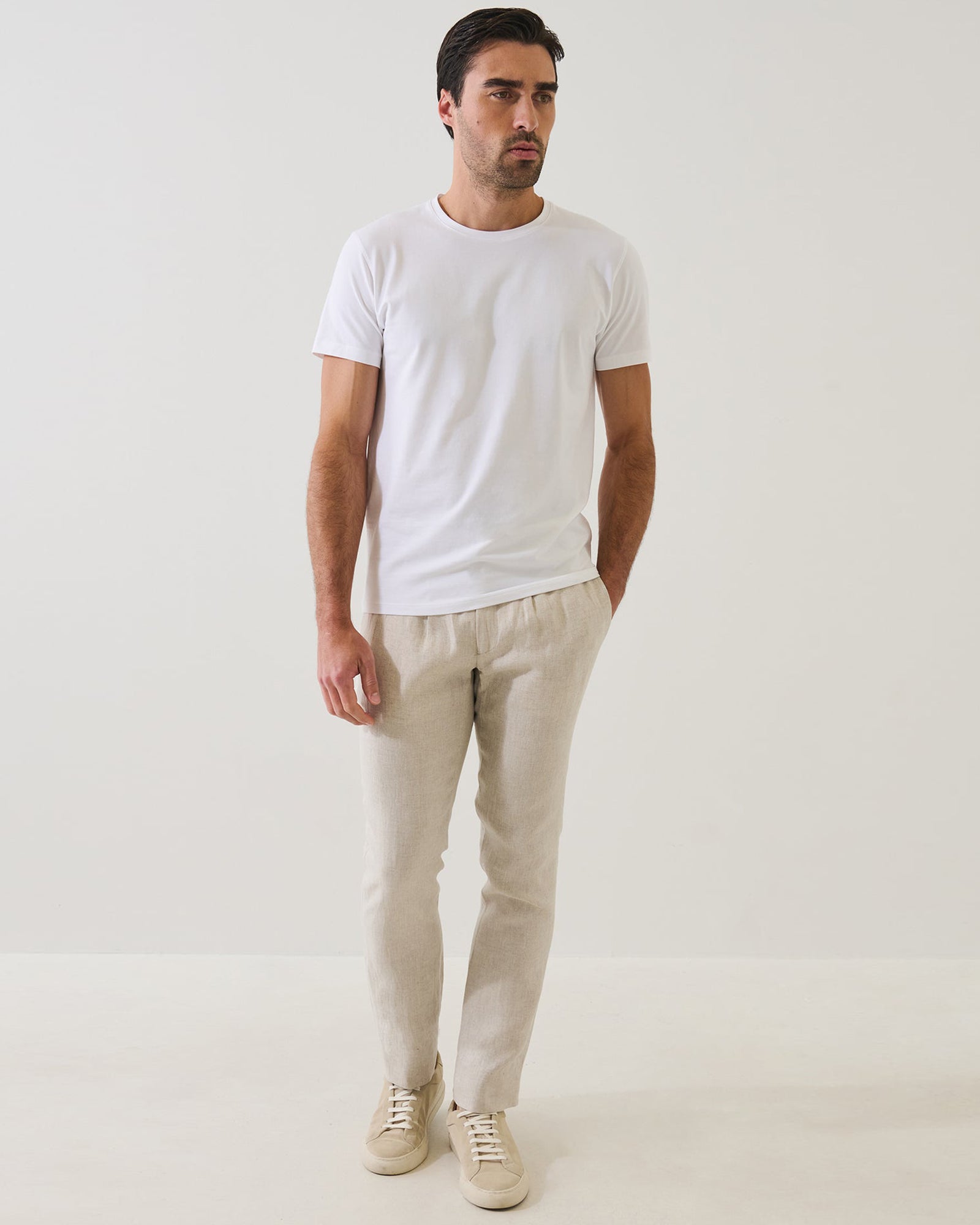 Pantalon en lin avec cordon de serrage