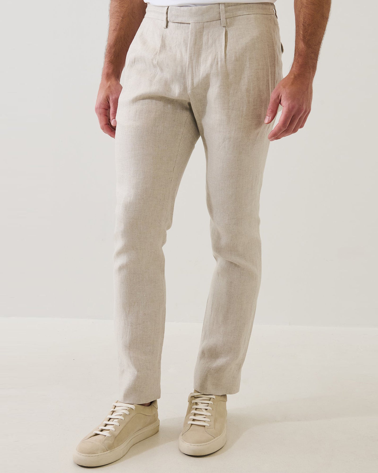 Pantalon en lin avec cordon de serrage