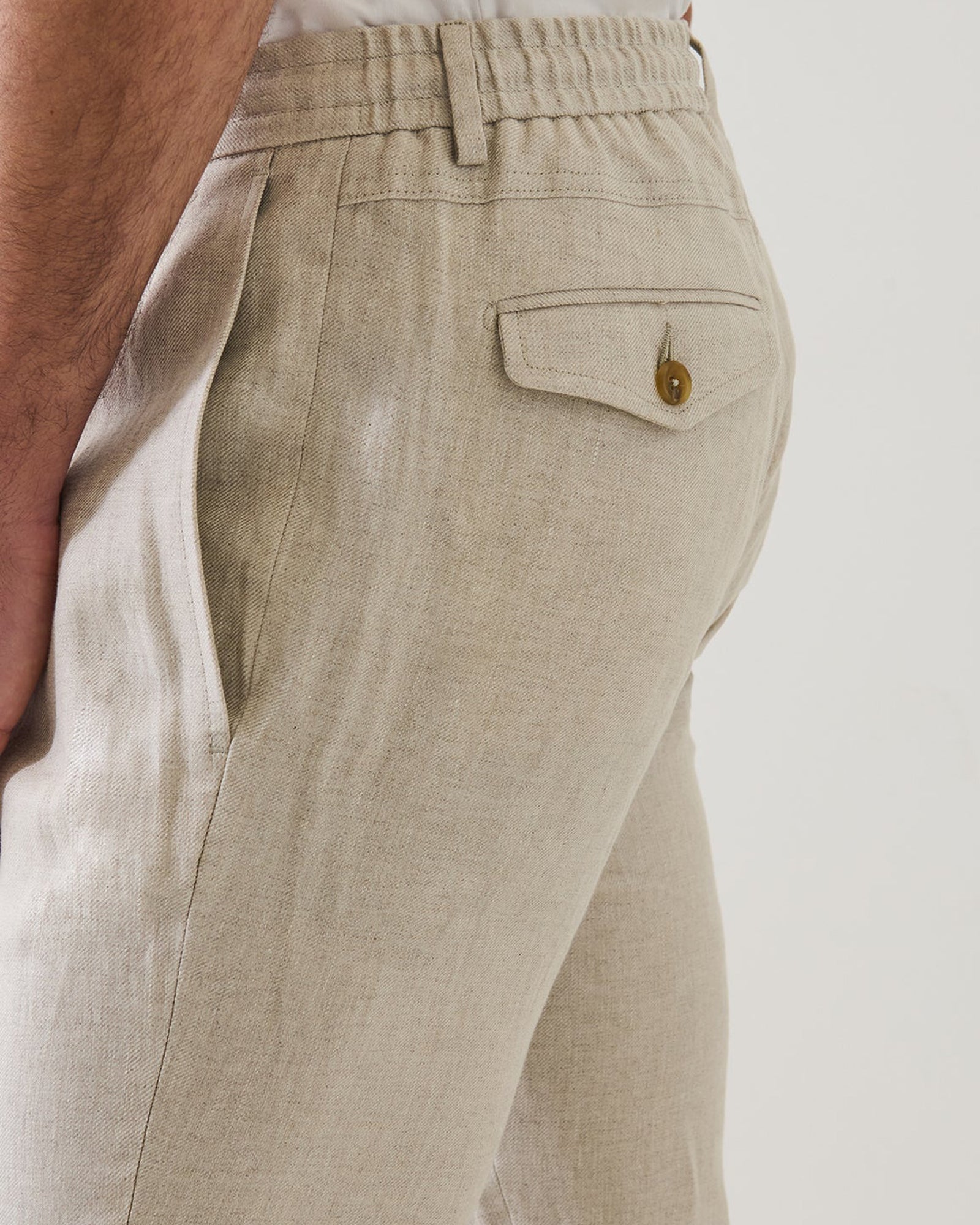 Pantalon en lin avec cordon de serrage