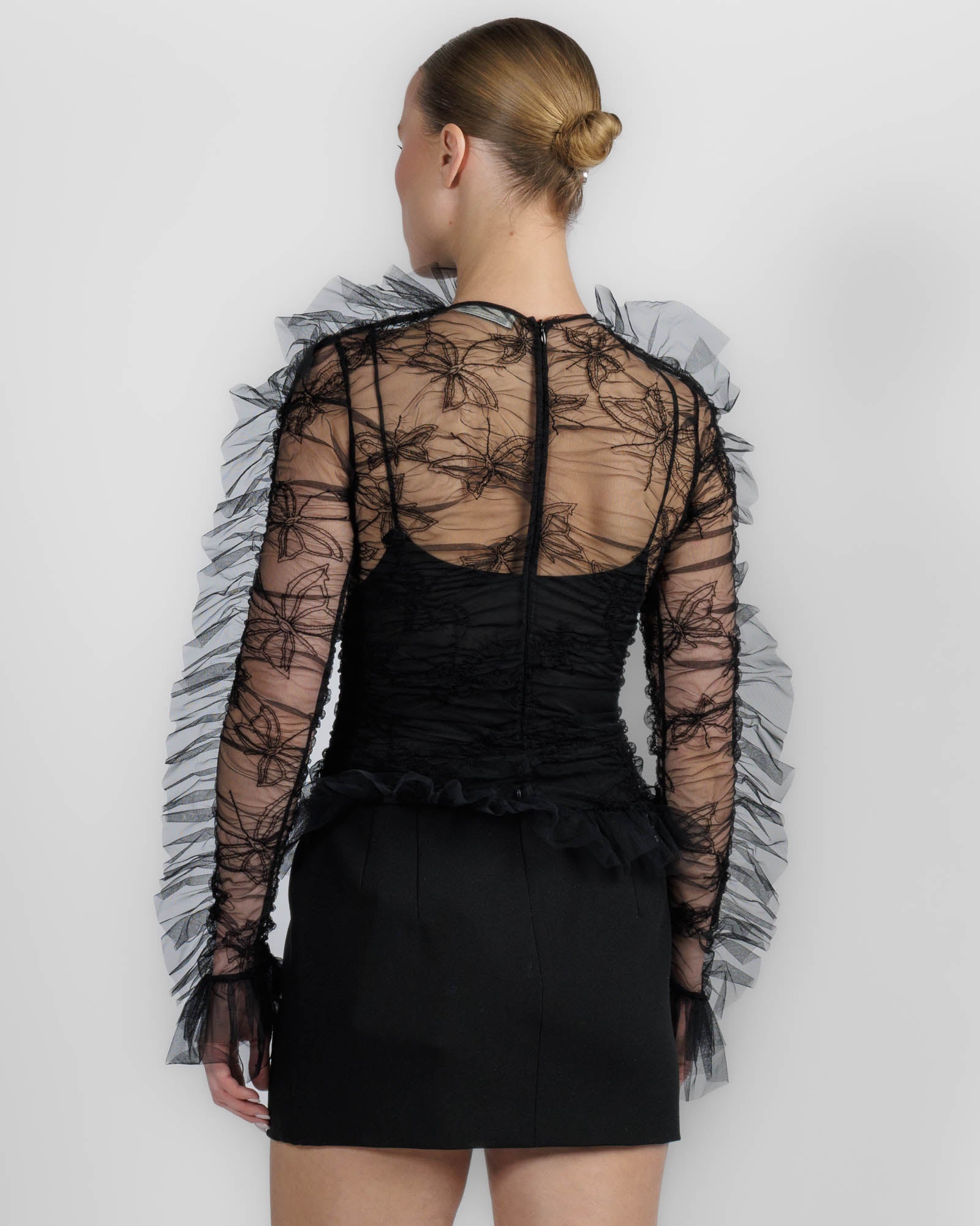 Embroidered Net Top