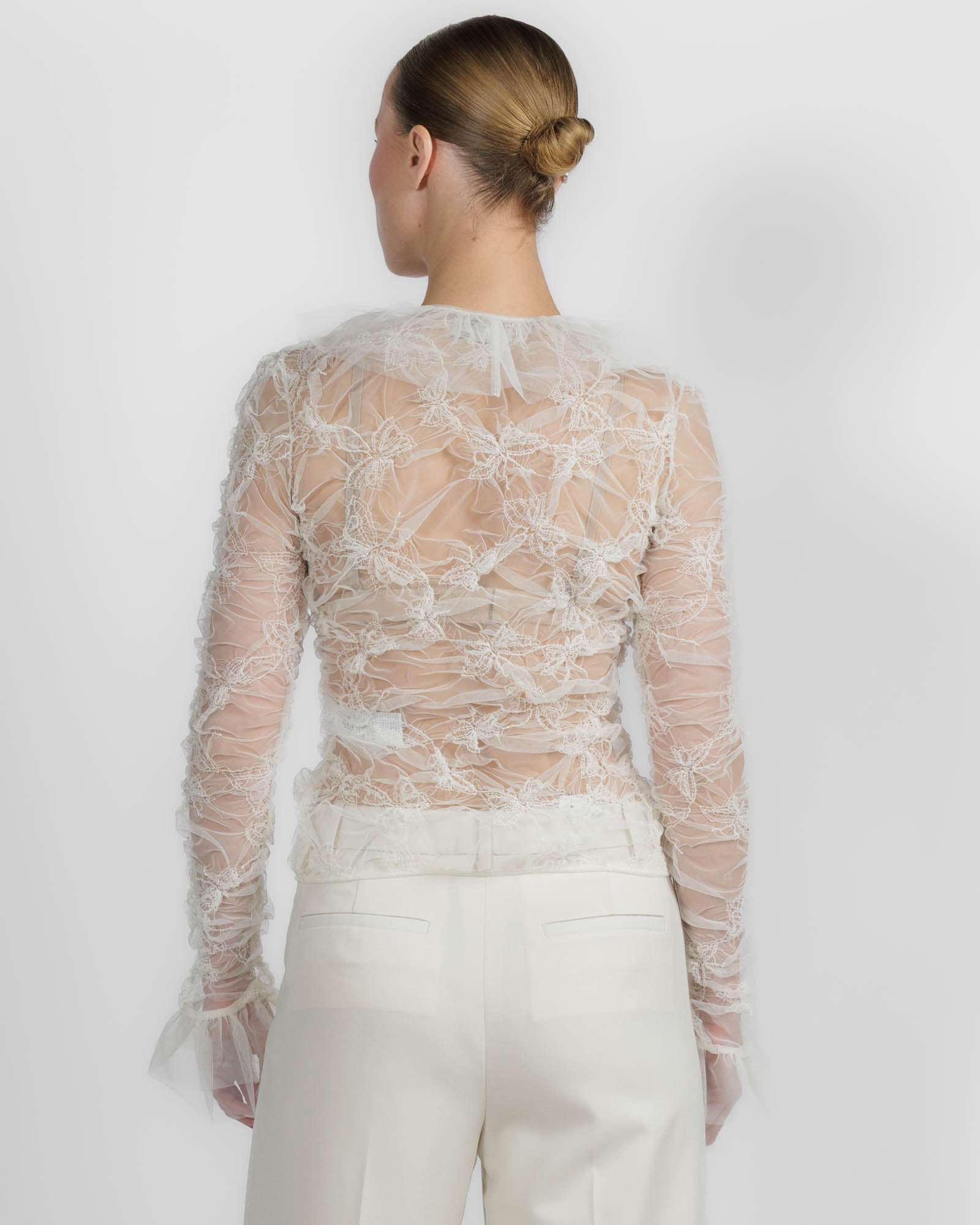 Embroidered Net Top