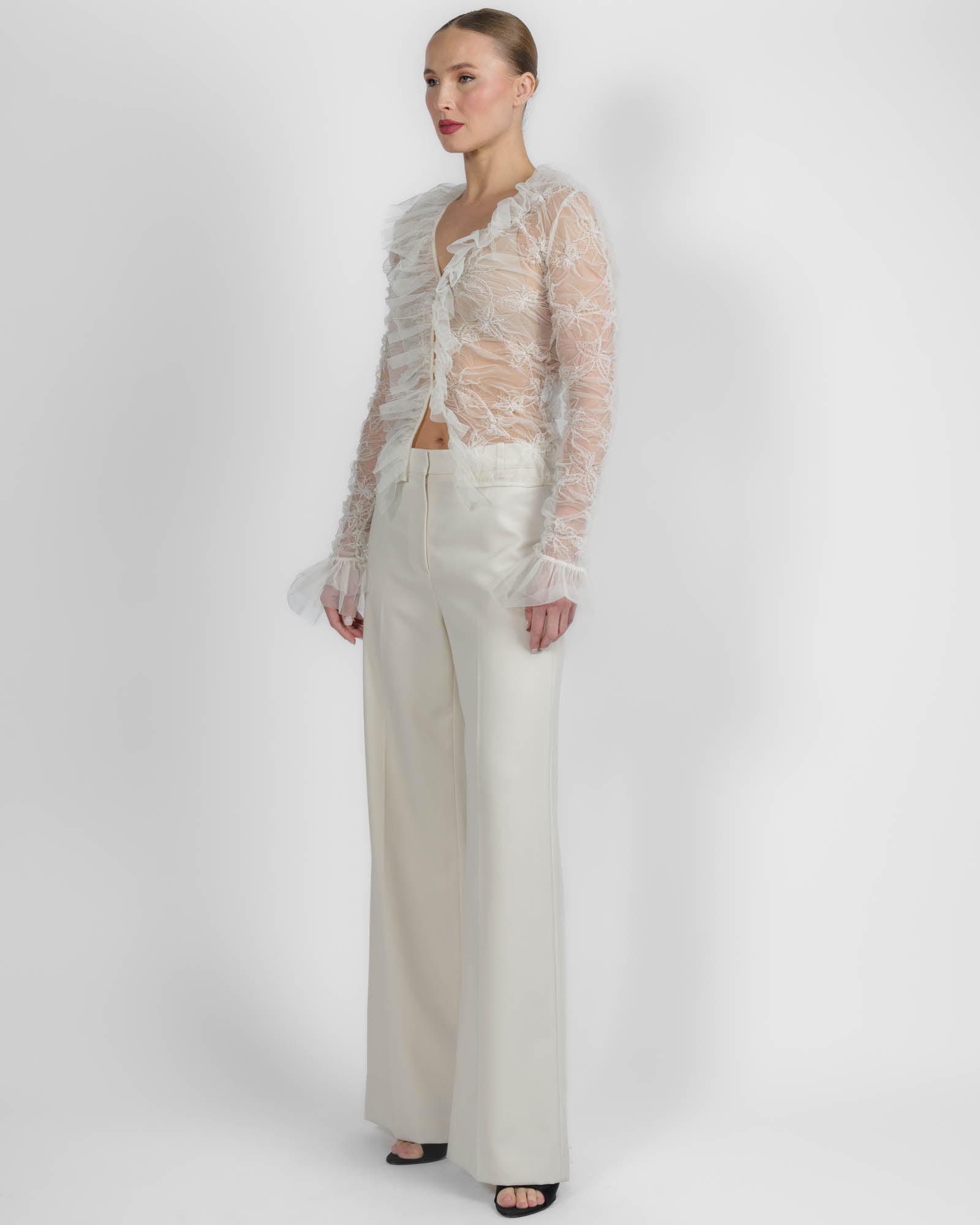 Embroidered Net Top
