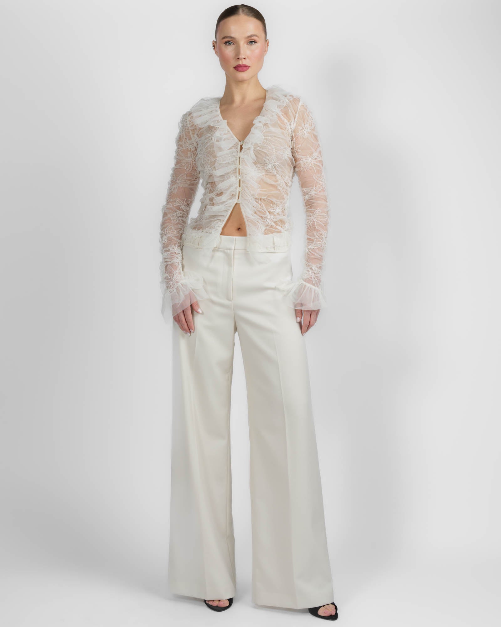 Embroidered Net Top