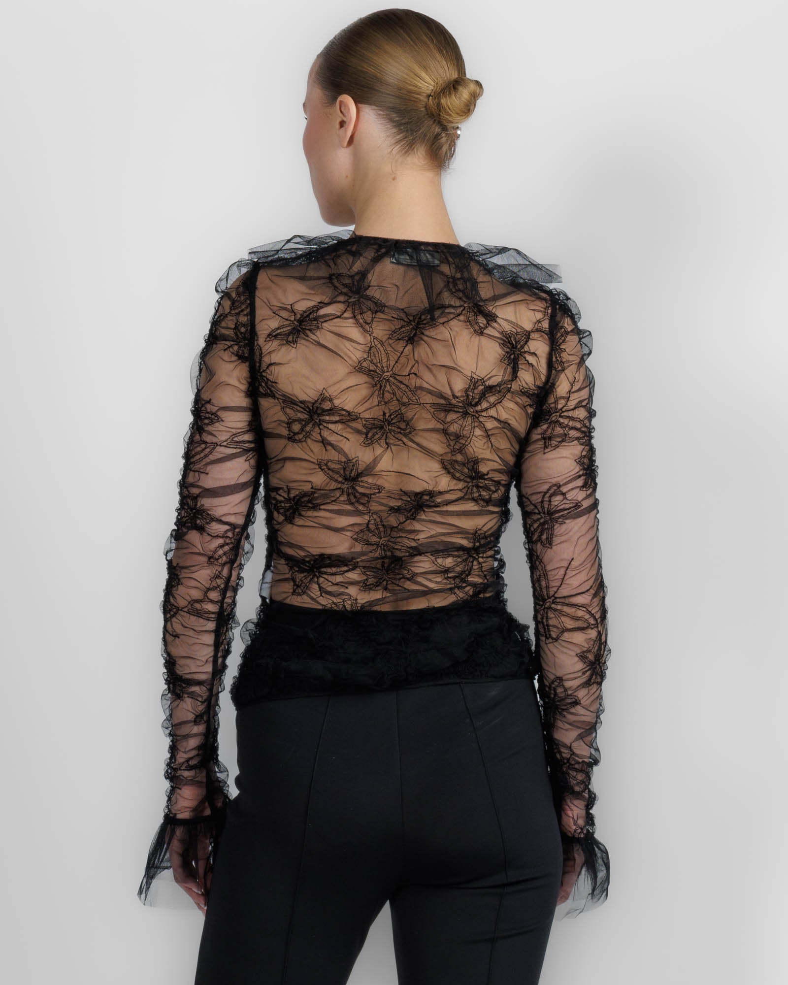 Embroidered Net Top