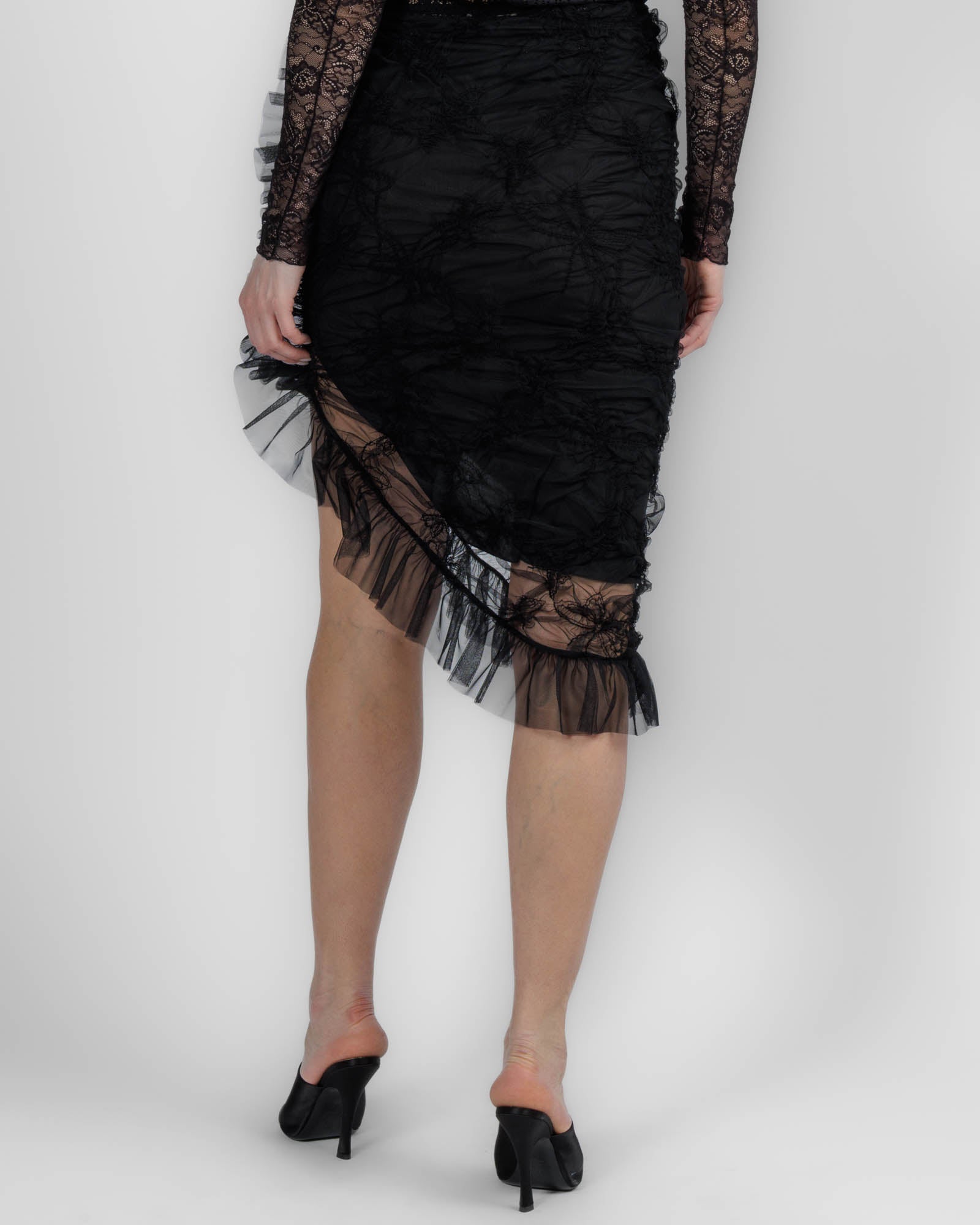 Embroidered Net Skirt