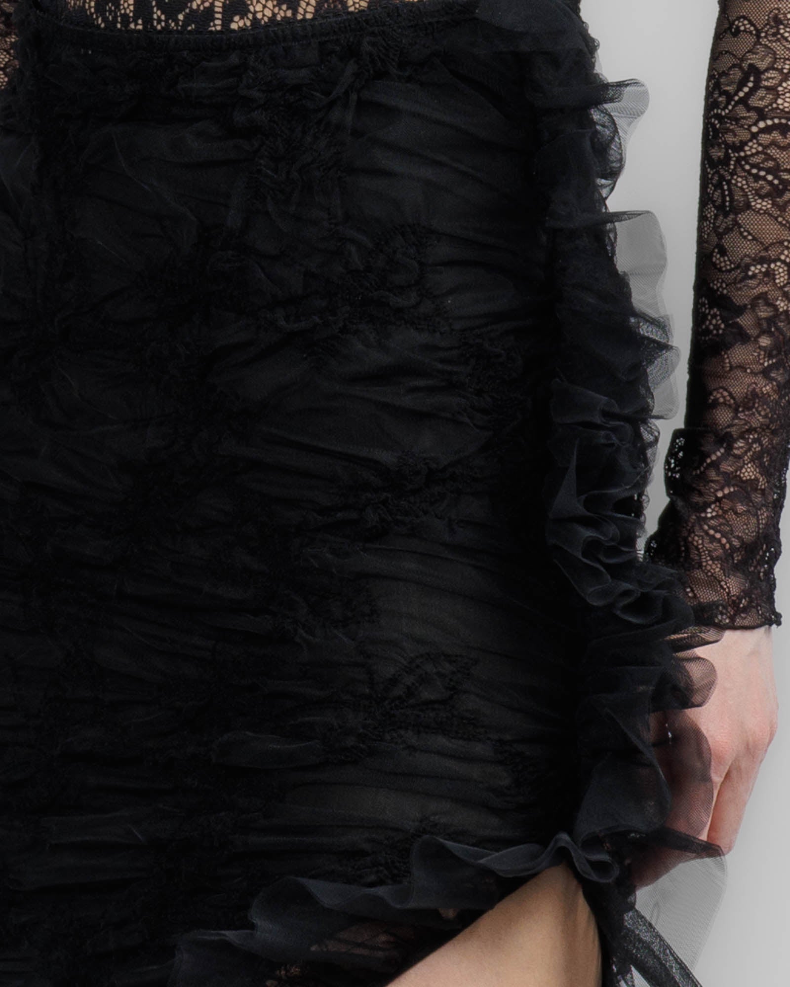 Embroidered Net Skirt