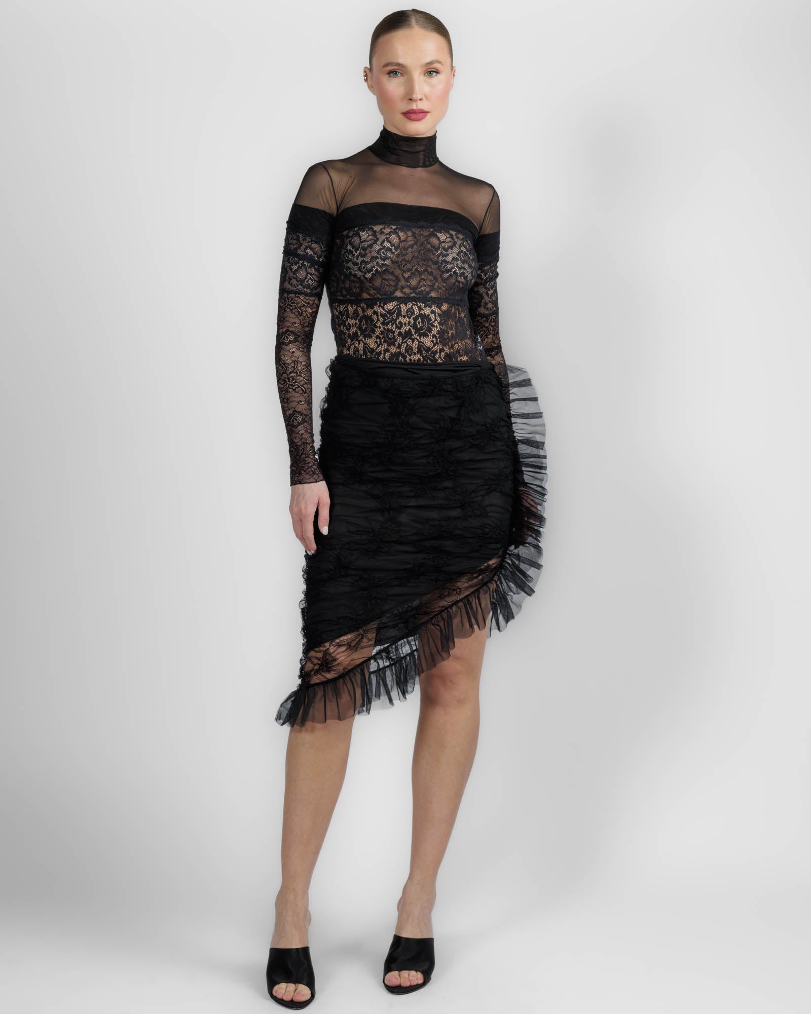 Embroidered Net Skirt
