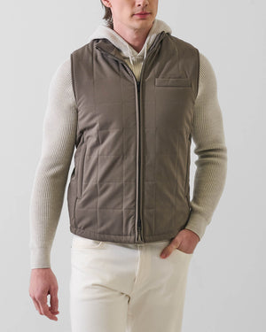 Grid Quilt Zip Vest