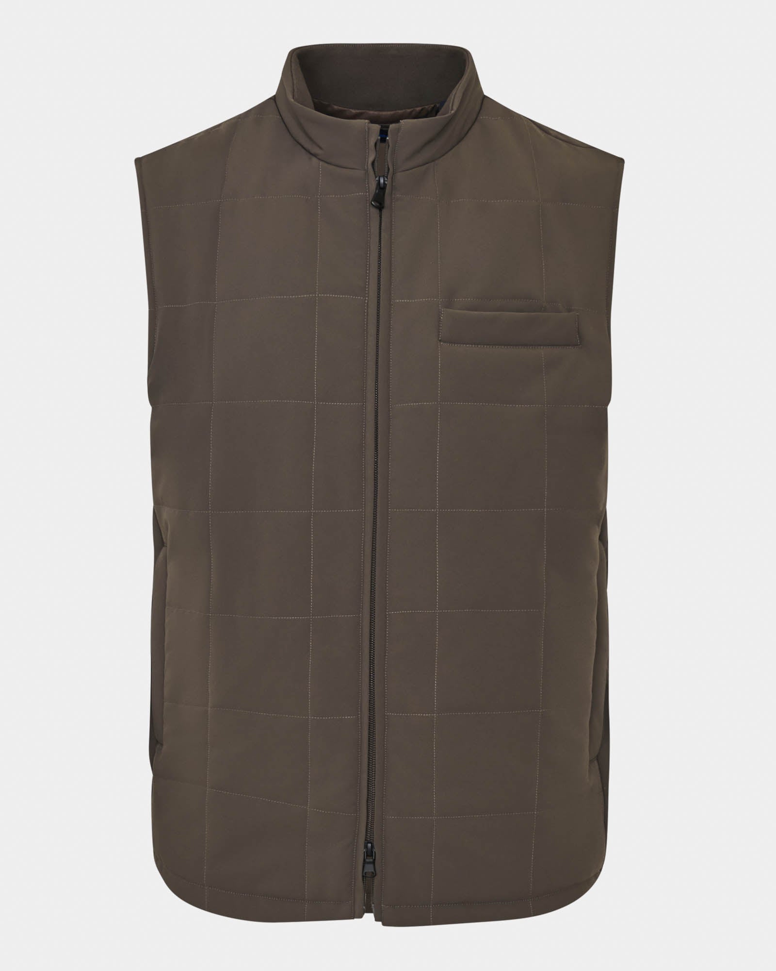 Grid Quilt Zip Vest