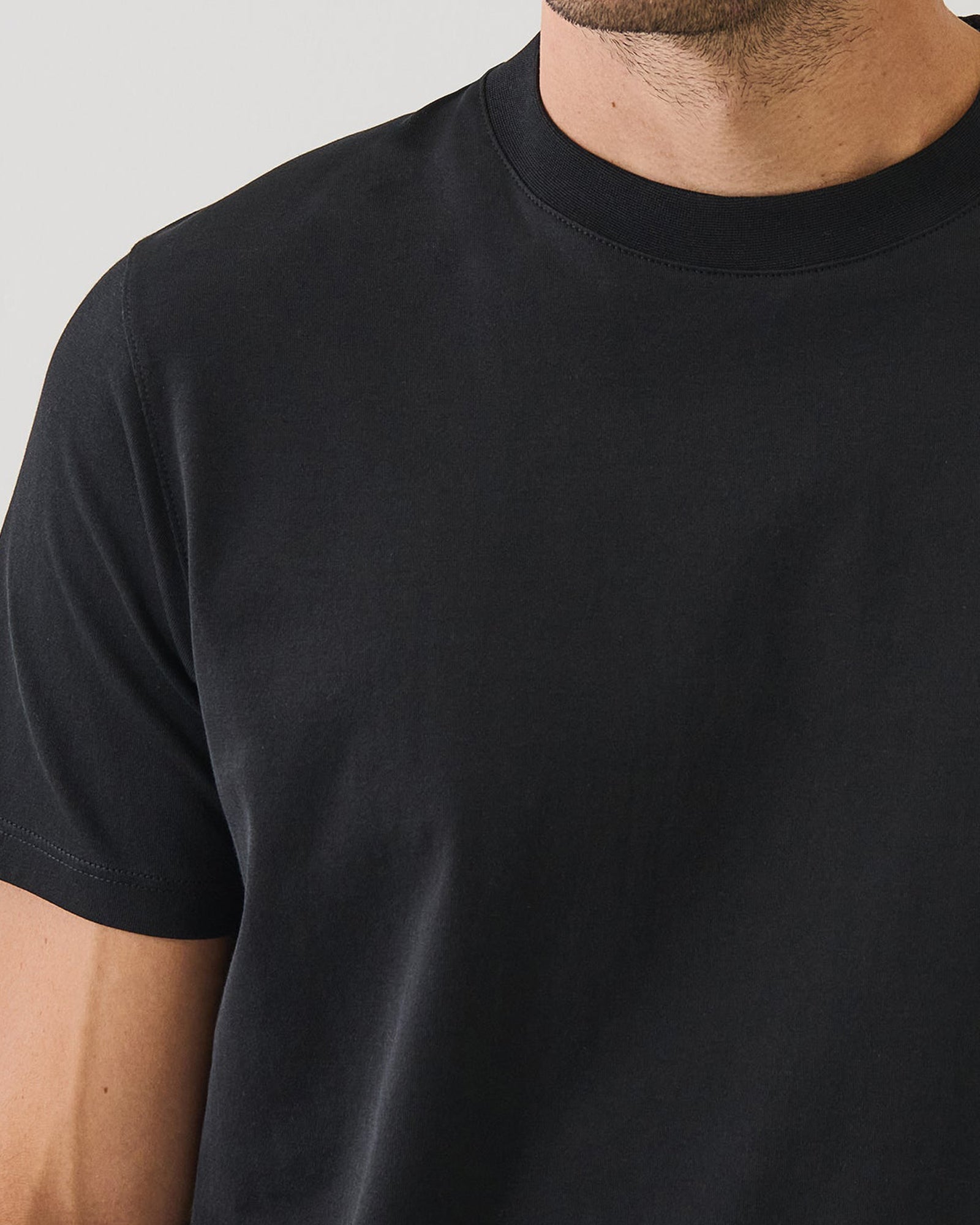 Organic Pima High Neck Crew Tee