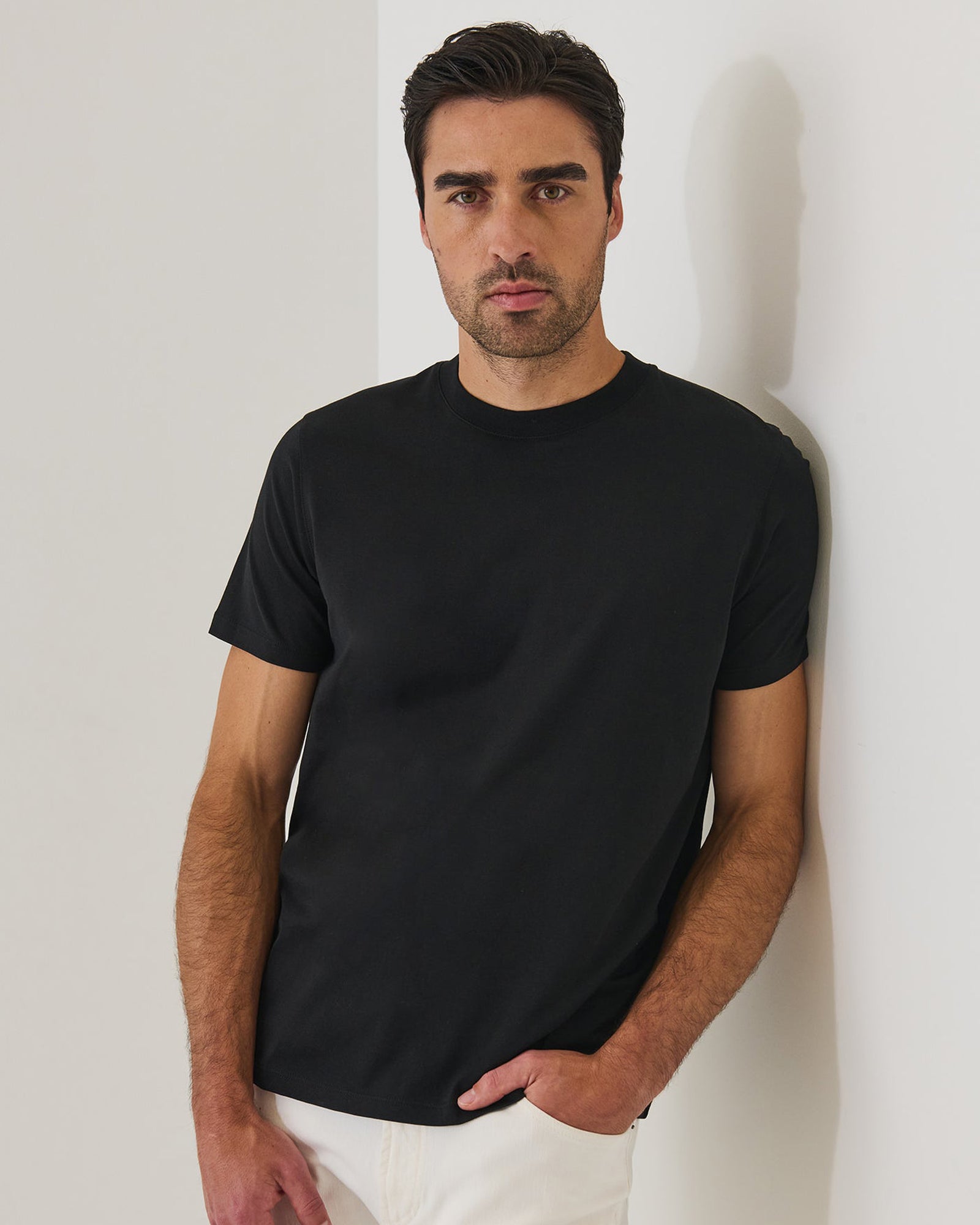 Organic Pima High Neck Crew Tee