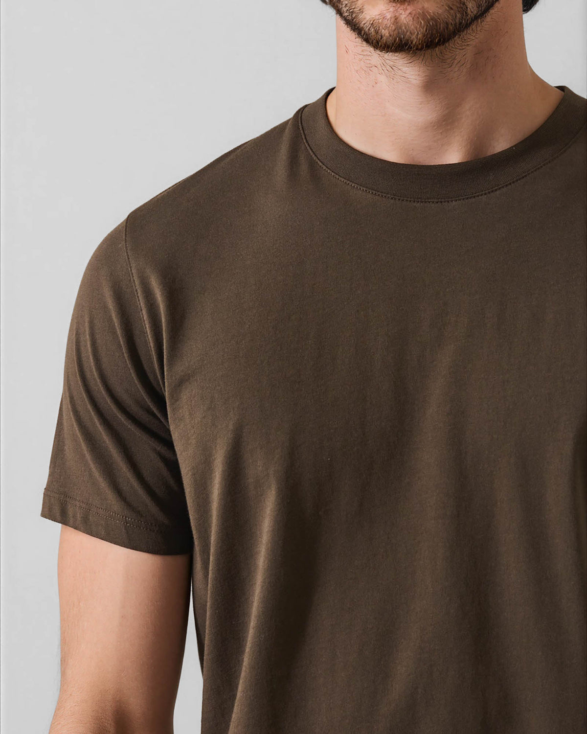 Organic Pima High Neck Crew Tee