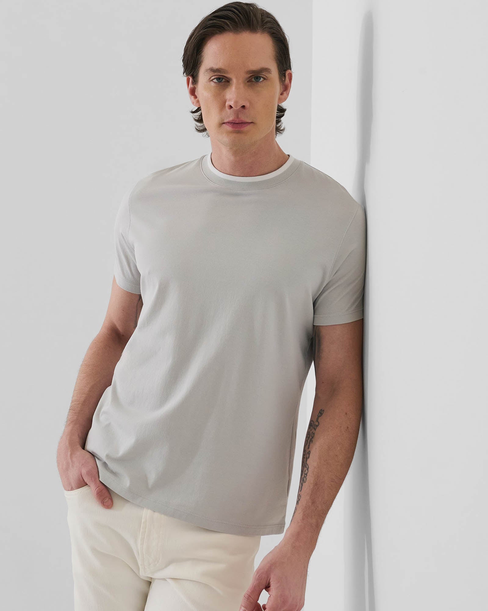 Organic Pima Cotton Tipped Crewneck