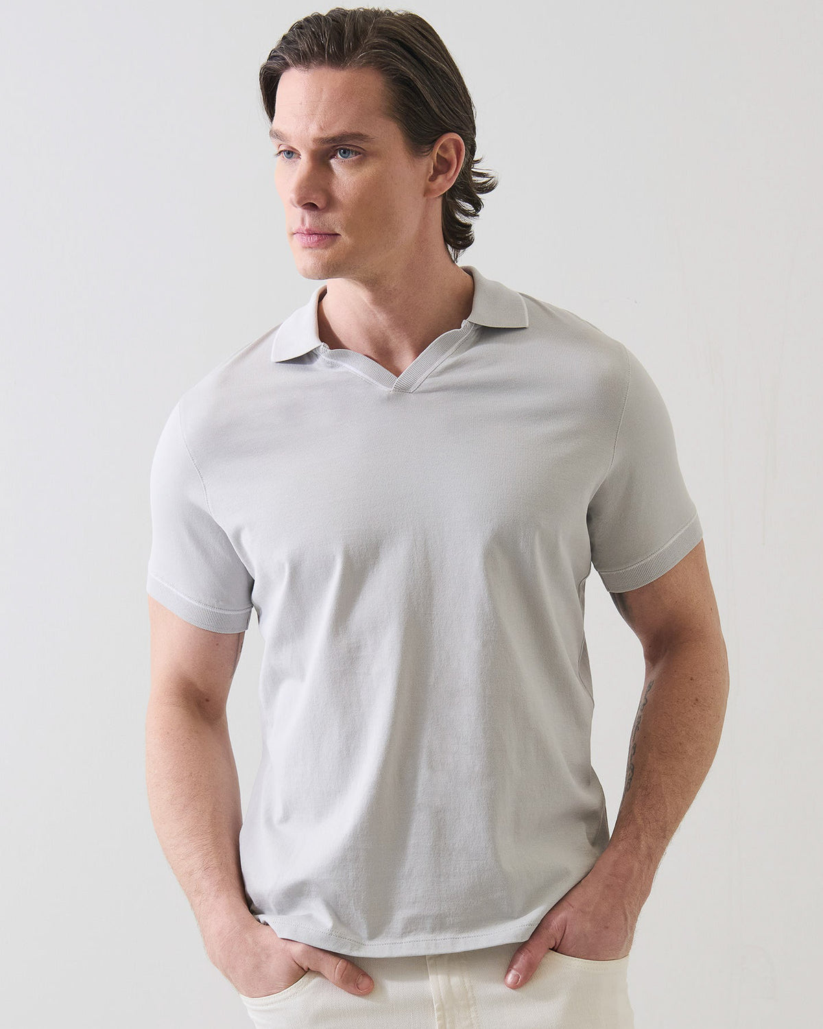 PATRICK ASSARAF Tipped Open Polo