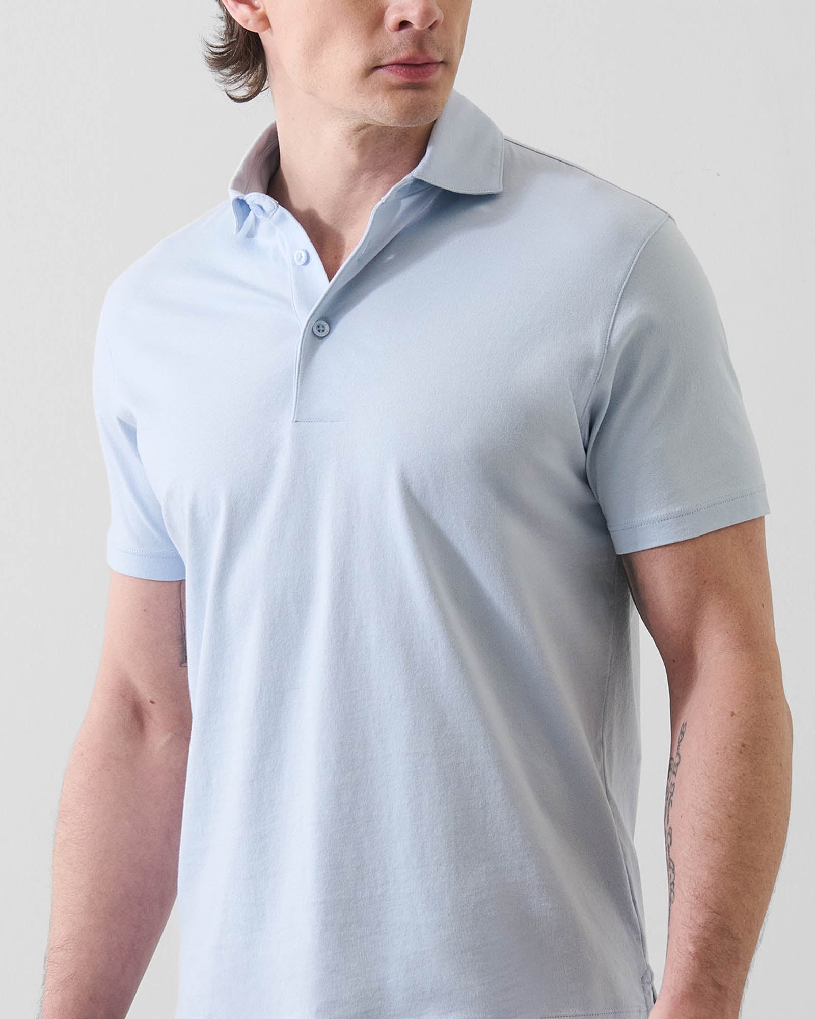 Mercerized Pima Cotton Button Polo