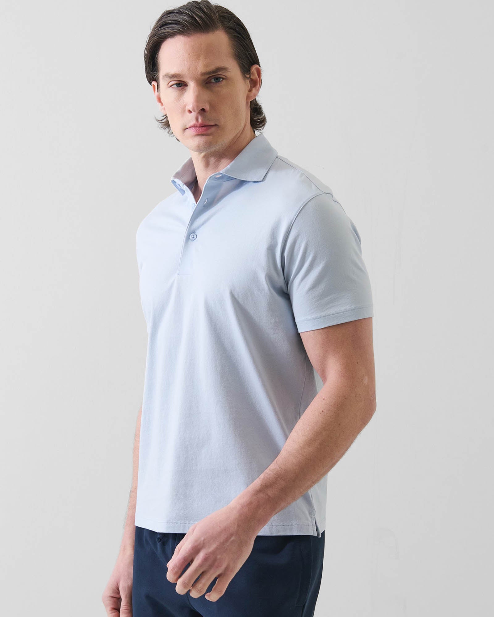 Mercerized Pima Cotton Button Polo