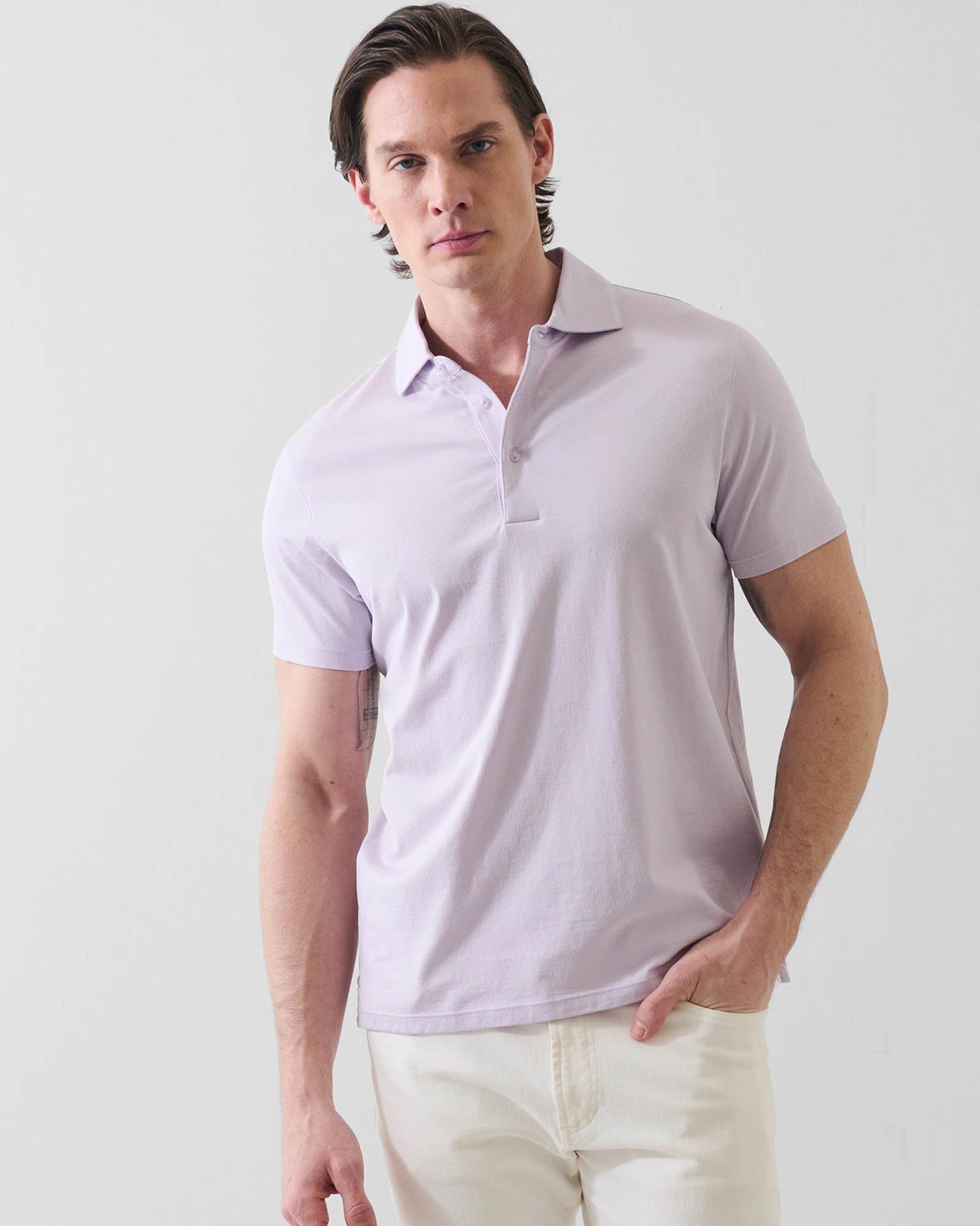 Mercerized Pima Cotton Button Polo